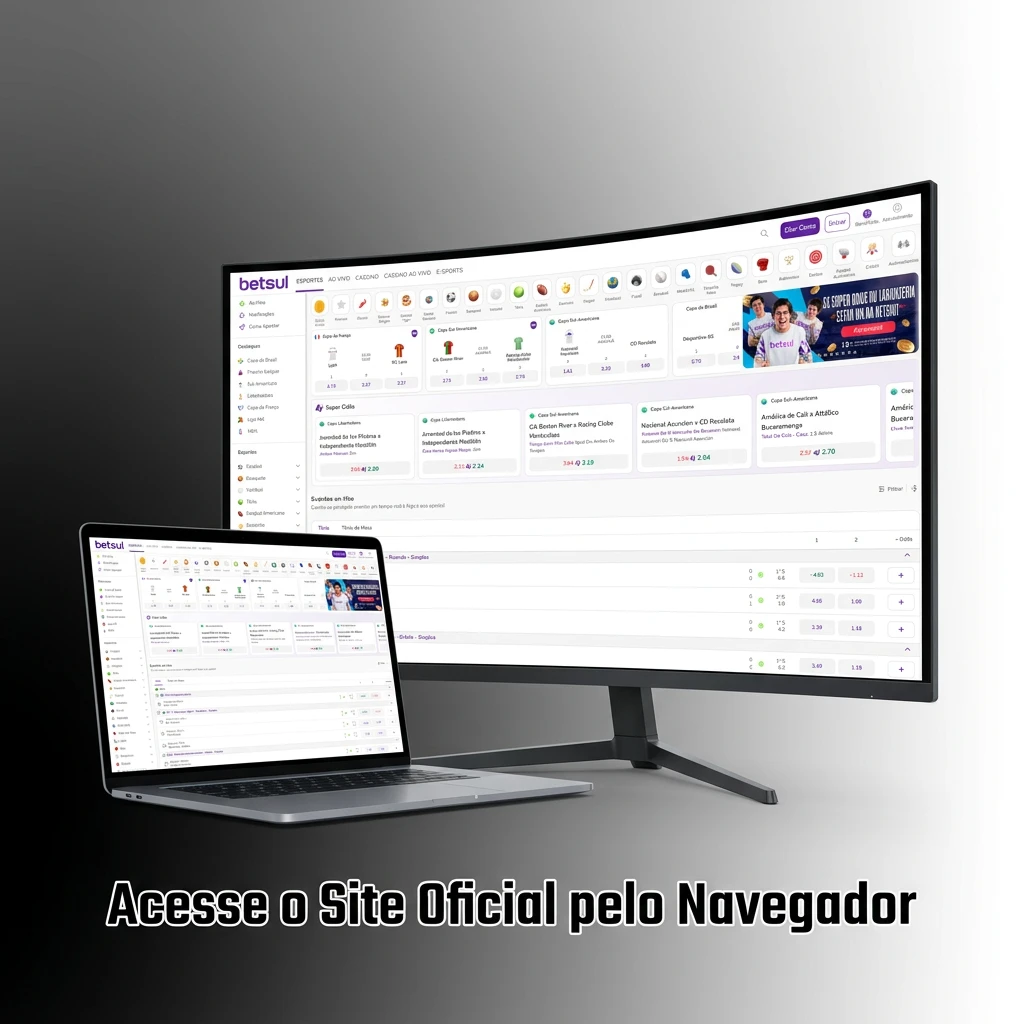 Pessoa acessando site de cassino online pelo navegador do computador sem necessidade de instalar aplicativo
