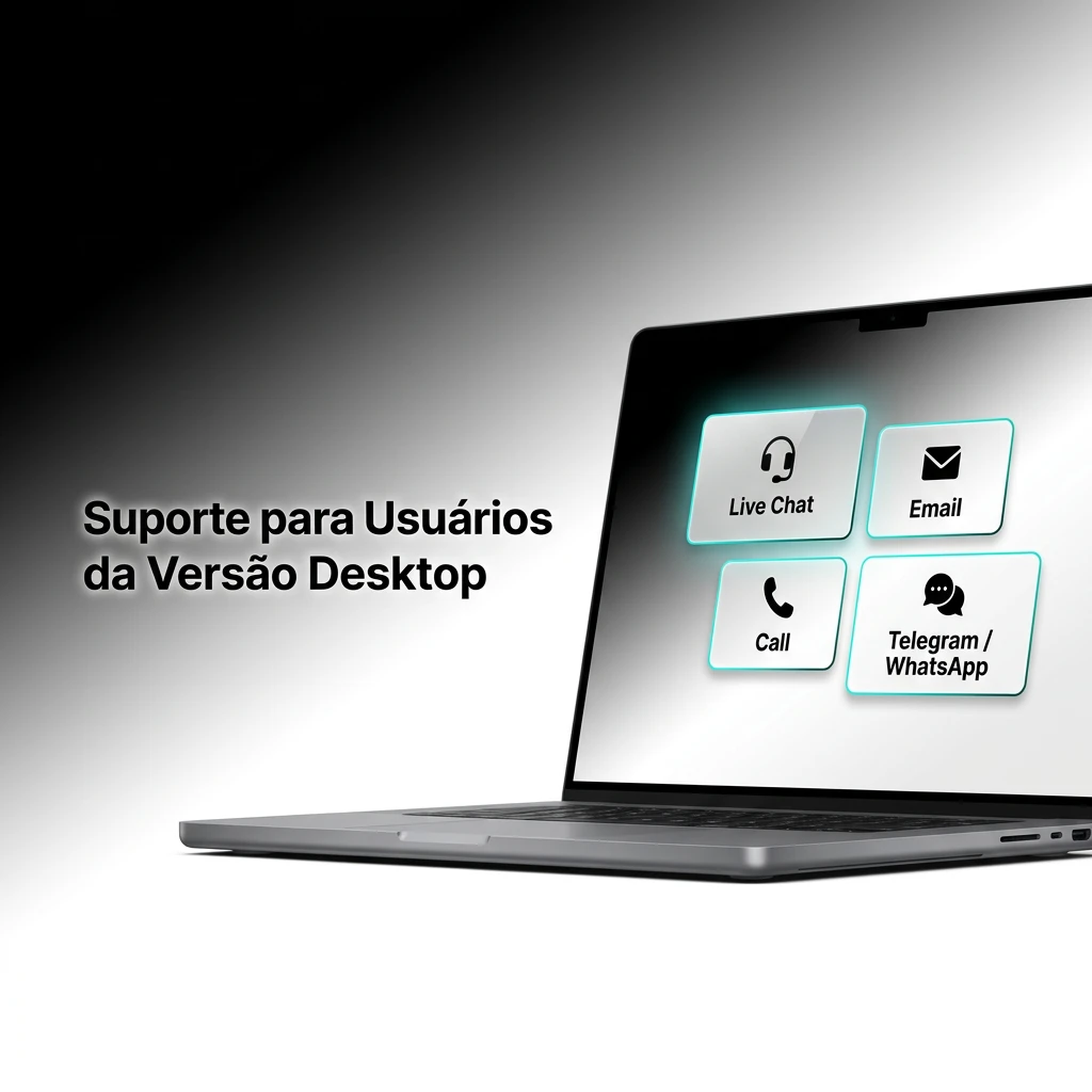 Customer support channels table showing live chat, email, and social media contact options for desktop app users.