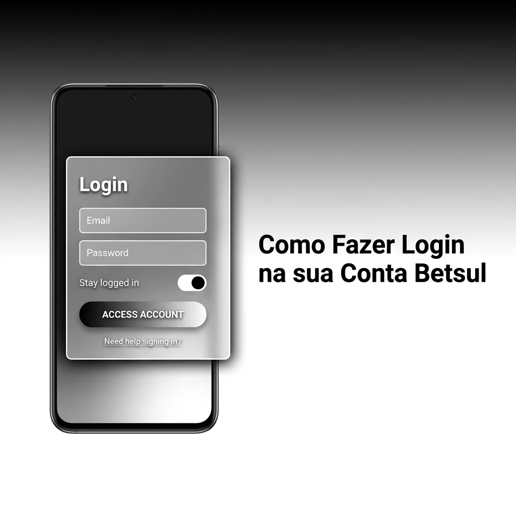 Tela de login da Betsul com campos de e-mail e senha para acessar conta pelo site ou aplicativo.
