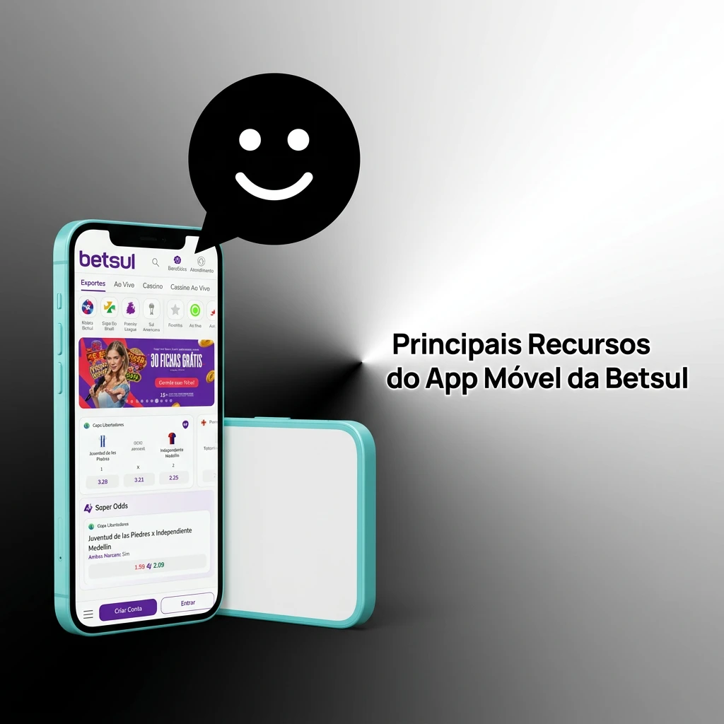 Betsul mobile app features: Pix payments, live sports betting, casino games, PWA support, and Portuguese customer service.