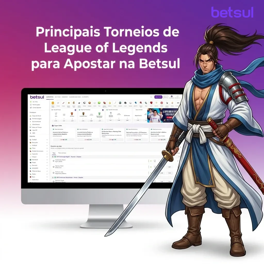 Principais torneios de League of Legends para apostar na Betsul: Worlds, MSI, LCK, LPL e LEC